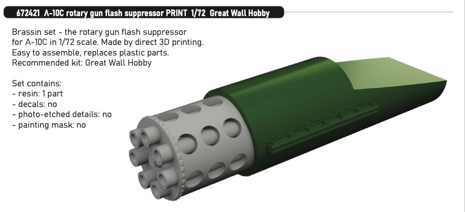 Eduard Brassin ED672421 1:72 A-10C Thunderbolt II Rotary Gun Flash Suppressor