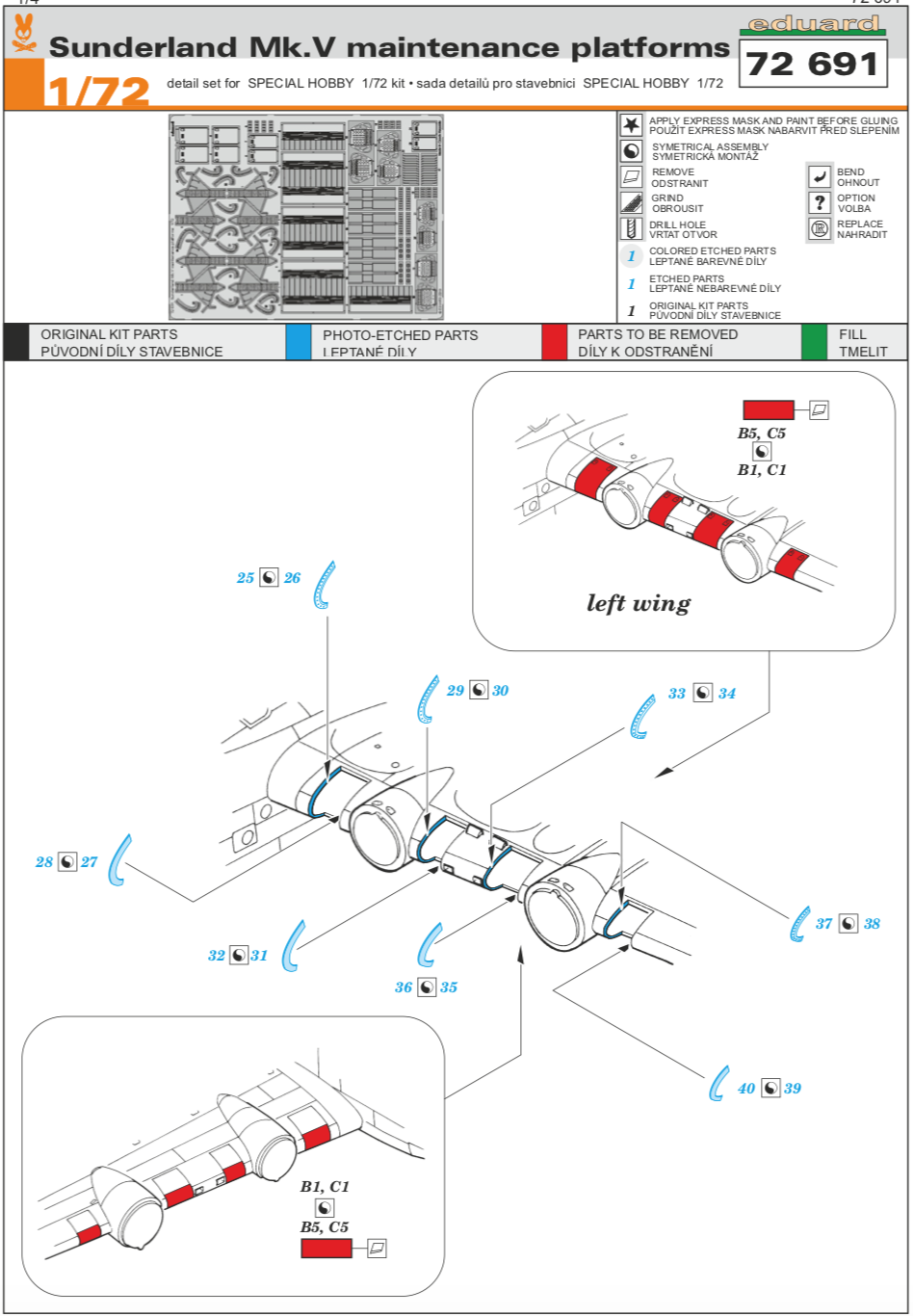 Eduard ED72691 1:72 Short Sunderland Mk.V opening maintenance panels