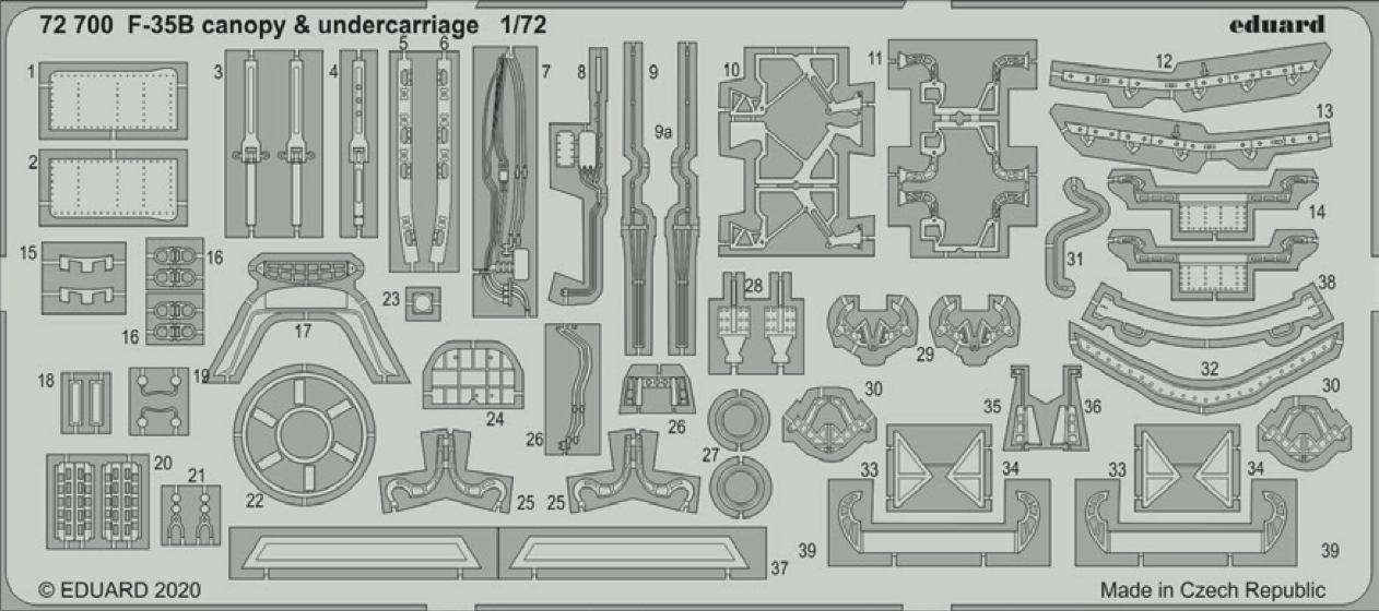 Eduard ED72700 1:72 Lockheed-Martin F-35B Lightning II canopy & undercarriage