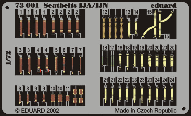 Eduard ED73001 1:72 IJA & IJN Seatbelts Colour Pre-Painted PE