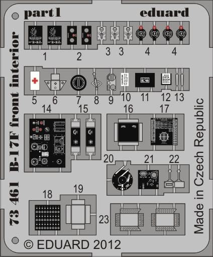 Eduard ED73461 Boeing B-17F Flying Fortress Front Interior Revell 1:72 Etch Part
