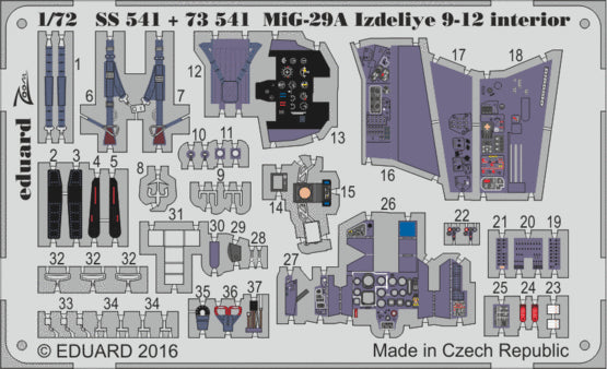 Eduard ED73541 1:72 Mikoyan MiG-29A 'Fulcrum' Izdeliye 9-12