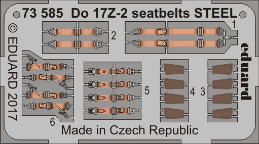 Eduard ED73585 1:72 Dornier Do-17Z-2 seatbelts STEEL