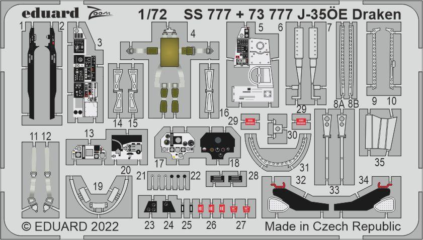 Eduard ED73777 1:72 Saab J-35A"E Draken