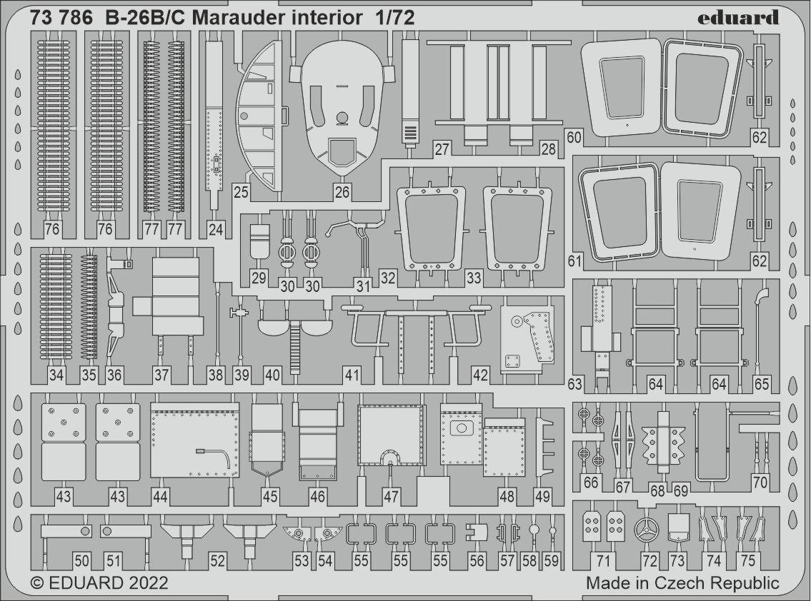 Eduard ED73786 1:72 Martin B-26B/C Marauder interior