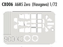 Eduard EDCX006 1:72 Mitsubishi A6M5 Zero canopy frame paint mask