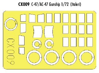 Eduard EDCX009 1:72 Douglas C-47/AC-47 Dakota Gunship Paint Mask