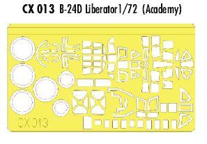 Eduard EDCX013 1:72 Consolidated B-24D Liberator canopy frame paint mask