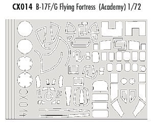 Eduard EDCX014 1:72 Boeing B-17F/B-17G Flying Fortress canopy frame paint mask