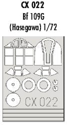 Eduard EDCX022 1:72 Messerschmitt Bf-109G canopy frame paint mask