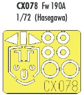 Eduard EDCX078 1:72 Focke-Wulf 190A canopy frame paint mask