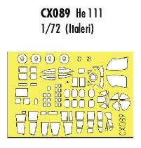 Eduard EDCX089 1:72 Heinkel He-111H-6 canopy frame paint mask
