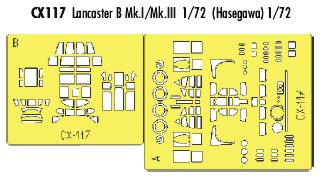 Eduard EDCX117 1:72 Avro Lancaster B.I/III canopy frame paint mask