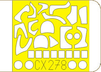 Eduard EDCX278 1:72 Mil Mi-24V Hind E canopy frame paint mask