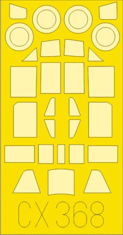 Eduard EDCX368 1:72 Ilyushin IL-2 Sturmovik canopy frame paint mask