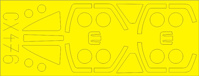 Eduard EDCX476 1:72 Dassault_Mirage F.1B canopy frame paint mask