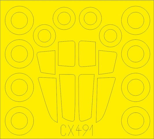 Eduard EDCX491 1:72 Sukhoi Su-34 canopy frame paint mask