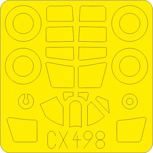 Eduard EDCX498 1:72 Curtiss P-40N Warhawk canopy frame paint mask