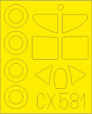 Eduard EDCX581 1:72 Dewoitine D.520 canopy frame paint mask