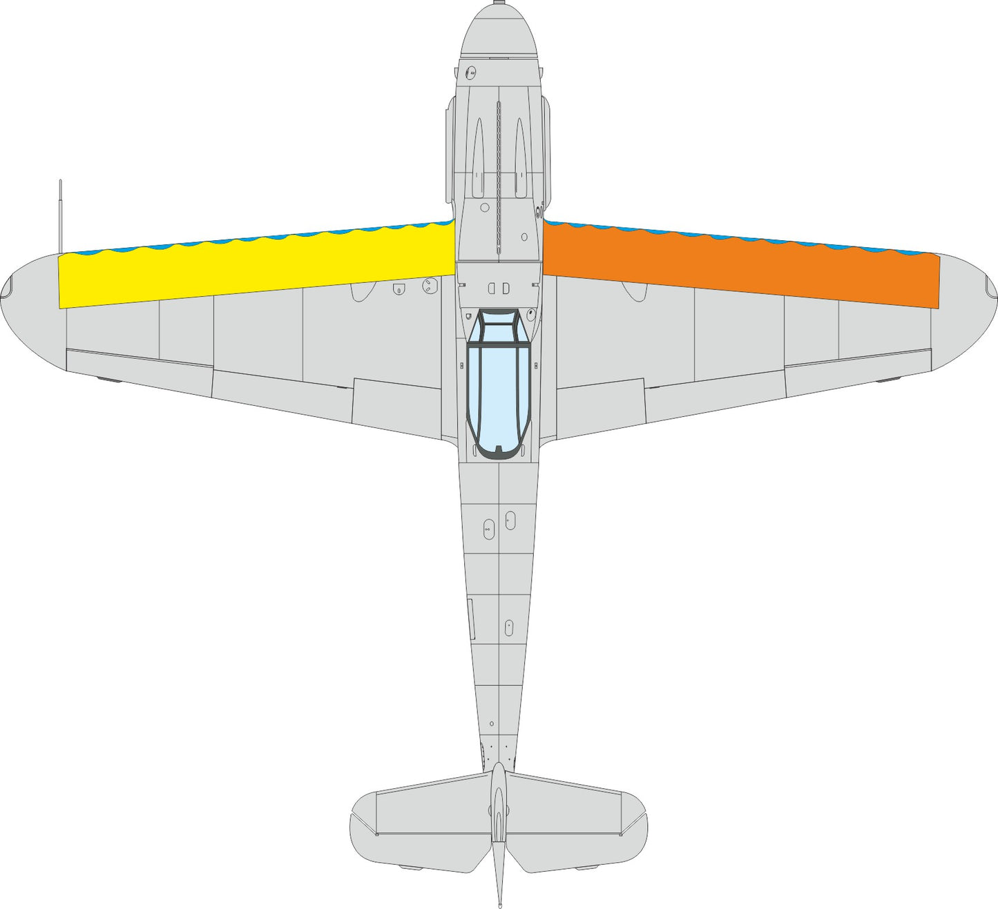 Eduard EDCX676 Messerschmitt Bf-109G wings leading edge wavy lines 1:72 kits