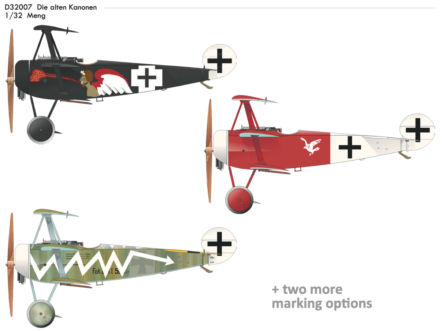 Eduard EDD32007 1:32 Die alten Kanonen Fokker Dr.I Triplane