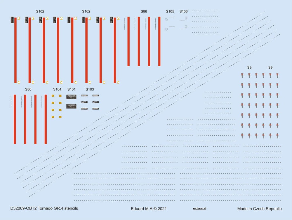 Eduard EDD32009 1:32 Panavia Tornado GR.4 stencils