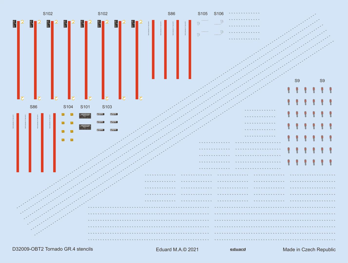 Eduard EDD32009 1:32 Panavia Tornado GR.4 stencils