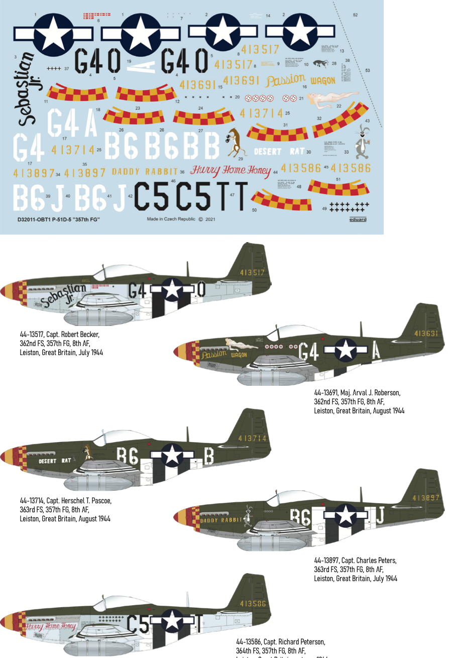 Eduard EDD32011 1:32 North-American P-51D-5 Mustang '357th FG"