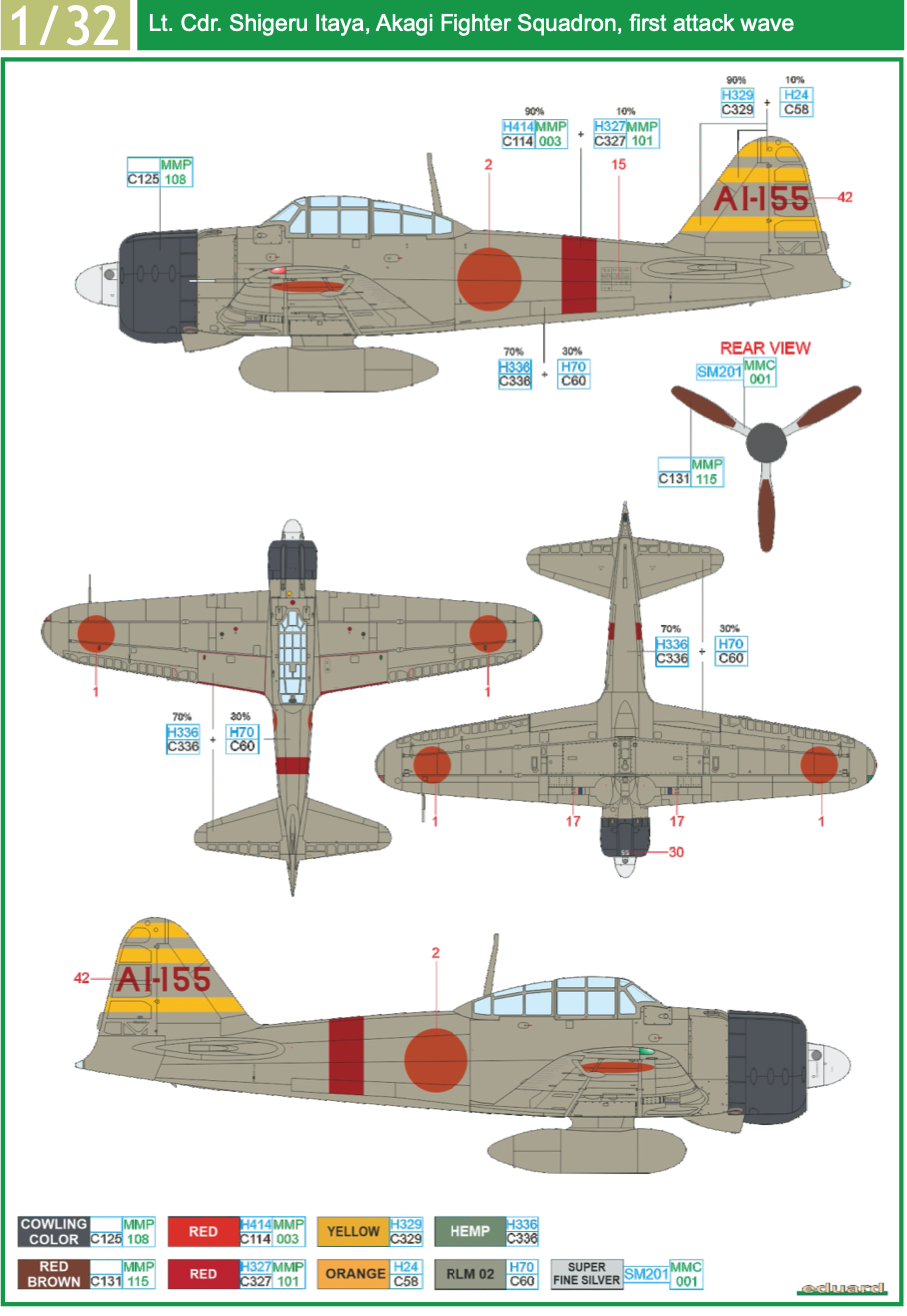 Eduard EDD32018 1:32 Mitsubishi A6M2 Zero TORA TORA TORA!