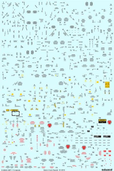 Eduard EDD48024 McDonnell F-4 Phantom Decal Stencils 1:48