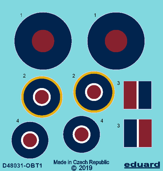 Eduard EDD48031 1:48 Hawker Tempest Mk.V roundels early
