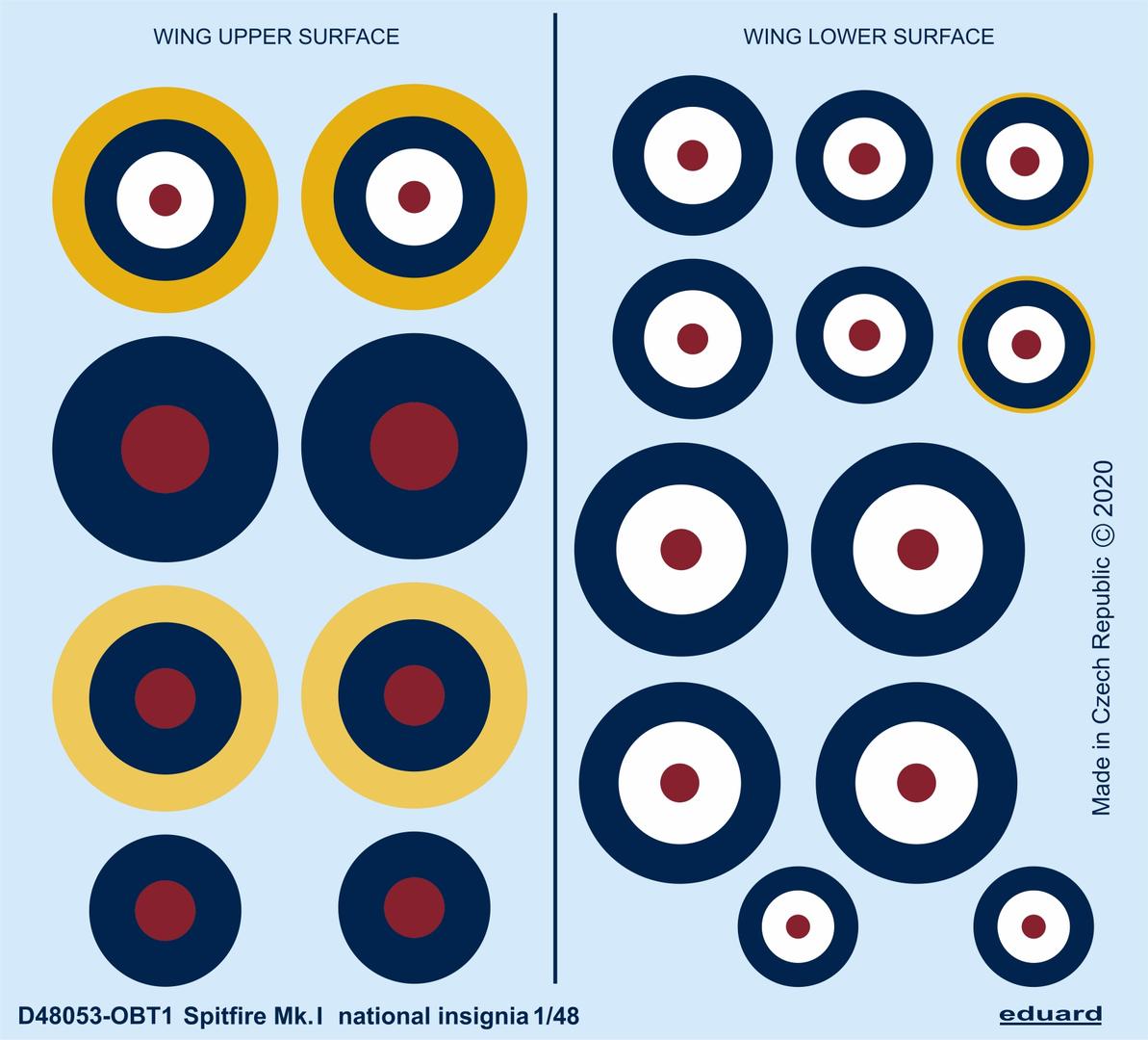 Eduard EDD48053 1:48 Supermarine Spitfire Mk.I national insignia