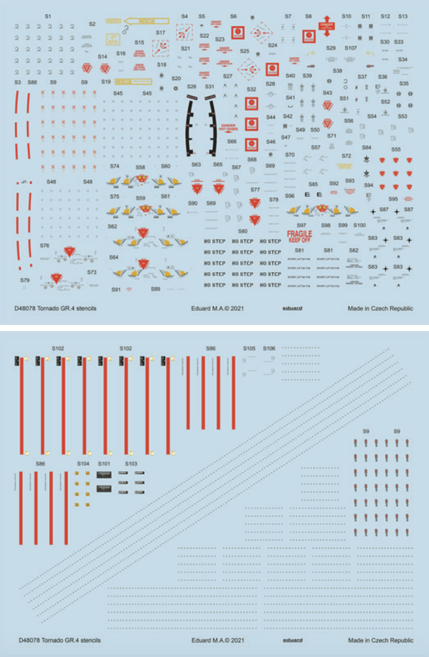 Eduard EDD48078 1:48 Panavia Tornado GR.4 stencils