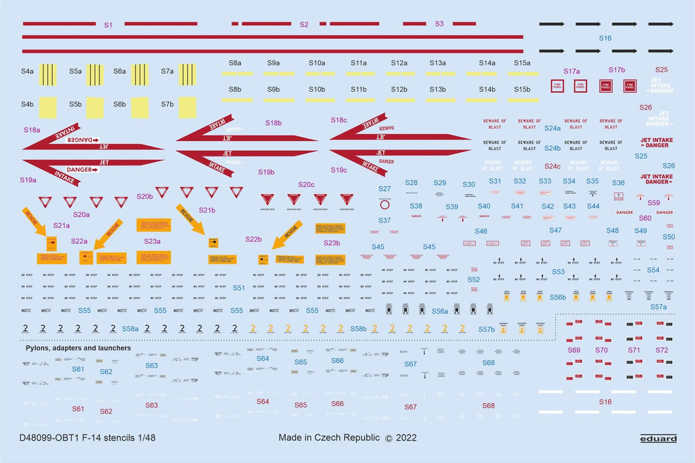 Eduard EDD48099 1:48 Grumman F-14A Tomcat stencils