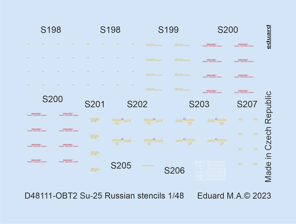 Eduard EDD48111 1:48 Sukhoi Su-25 Russian stencils