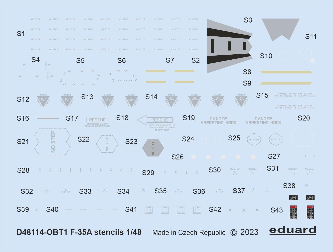 Eduard EDD48114 1:48 Lockheed-Martin F-35A stencils