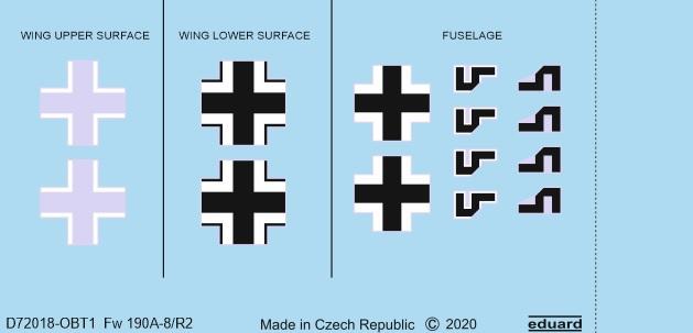 Eduard EDD72018 1:72 Focke-Wulf Fw-190A-8/R2 national insignia