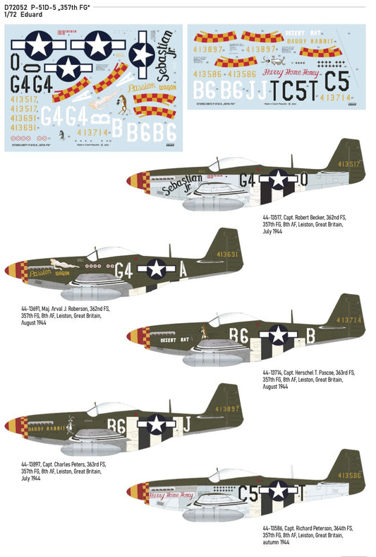 Eduard EDD72052 1:72 North-American P-51D-5 Mustang 357th FG