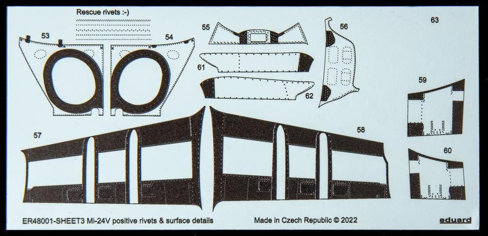 Eduard EDER48001 1:48 Mil Mi-24V positive rivets & surface details