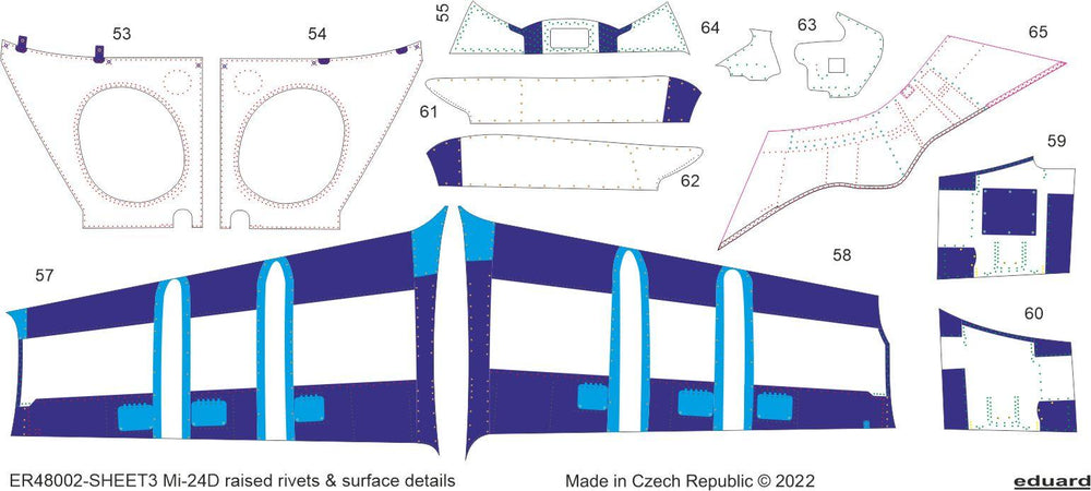 Eduard EDER48002 1:48 Mil Mi-24D raised rivets & surface details
