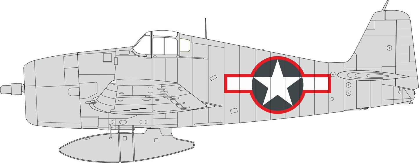 Eduard EDEX1003 1:48 Grumman F6F-3 Hellcat US national insignia with red outline