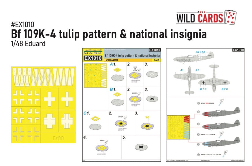 Eduard EDEX1010 1:48 Messerschmitt Bf-109K-4 tulip pattern & national insignia