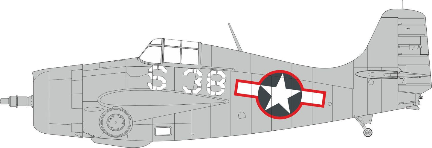 Eduard EDEX1032 FM-1 Wildcat US Insignia Red Outline 1:48