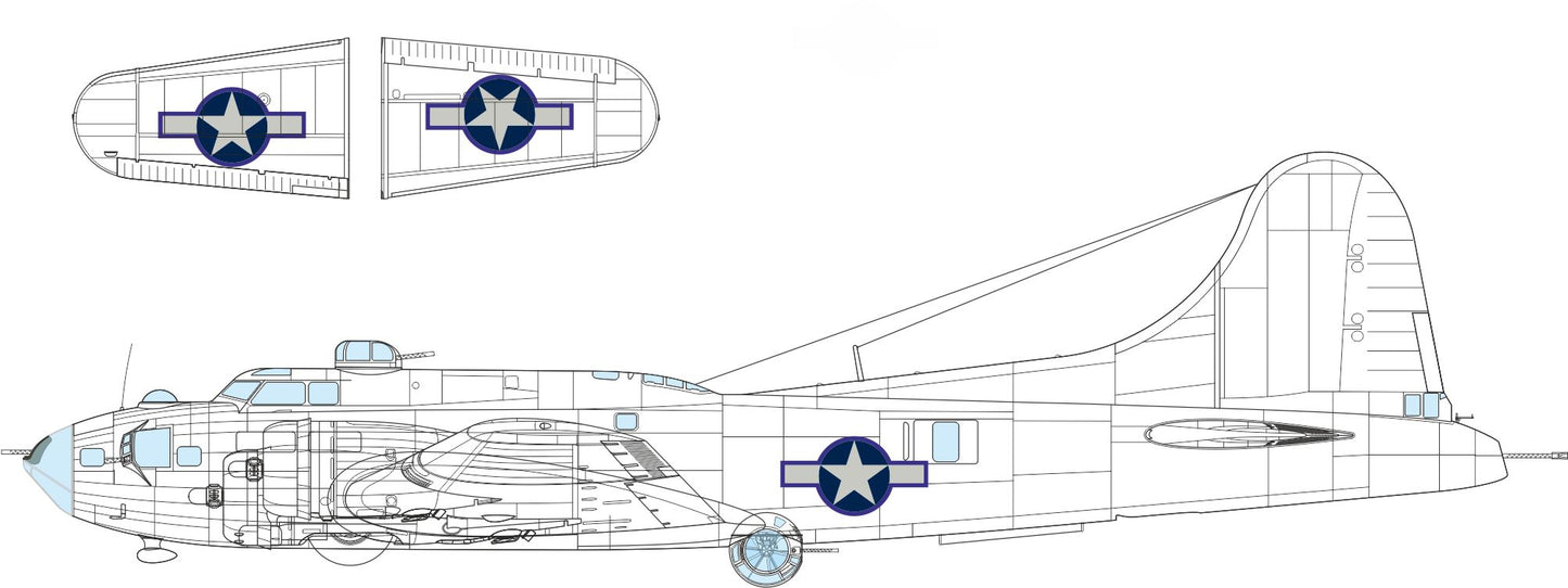 Eduard EDEX1055 B-17F US National Insignia Blue Outline 1:48