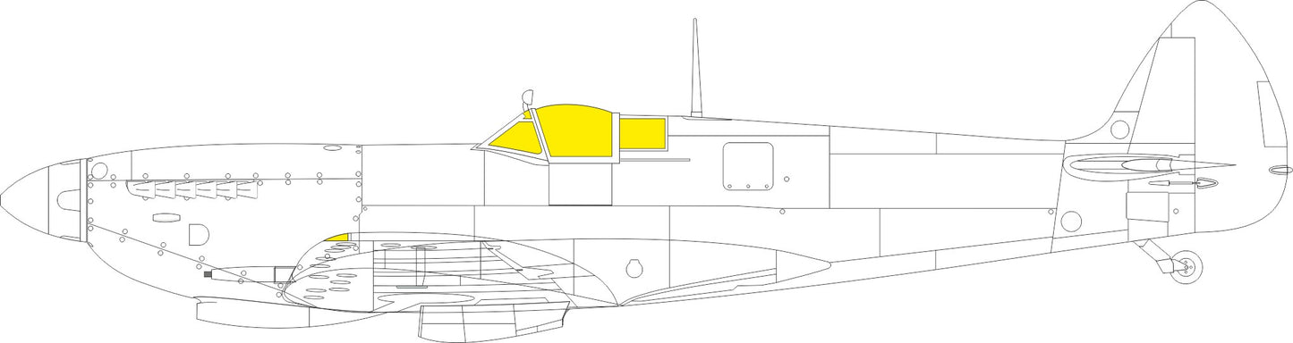 Eduard EDEX1082 1:48 Supermarine Spitfire Mk.IX TFace canopy frame paint mask