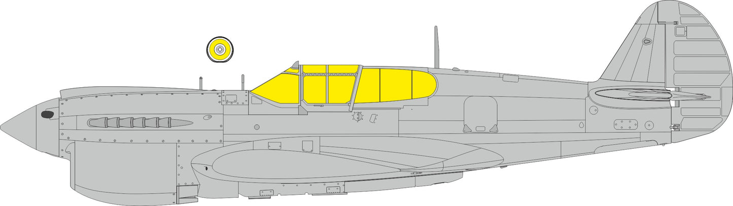 Eduard EDEX1089 1:48 Curtiss P-40E TFace canopy frame paint mask