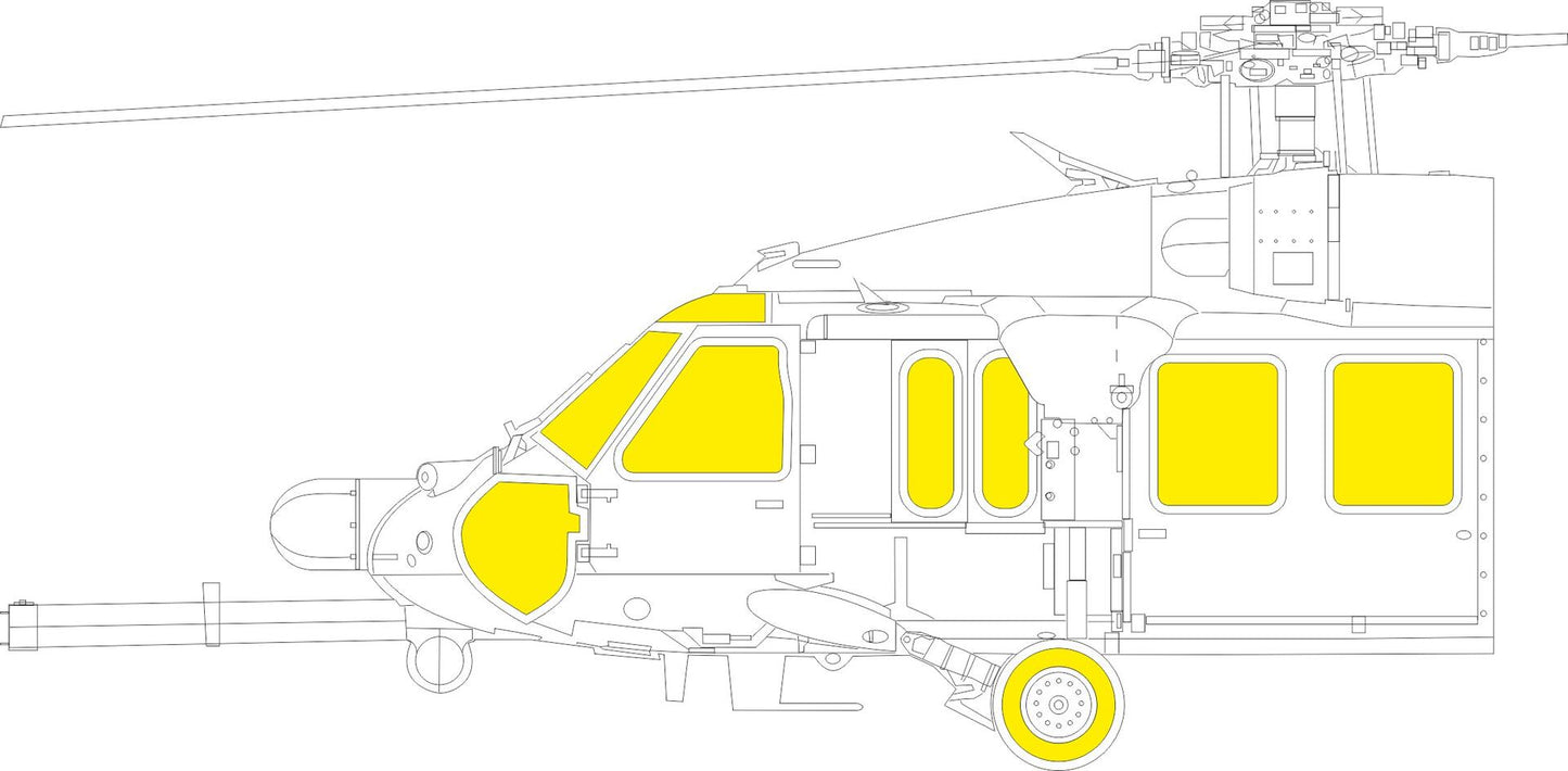 Eduard EDEX1107 1:48 Sikorsky MH-60L Black Hawk TFace canopy frame paint mask