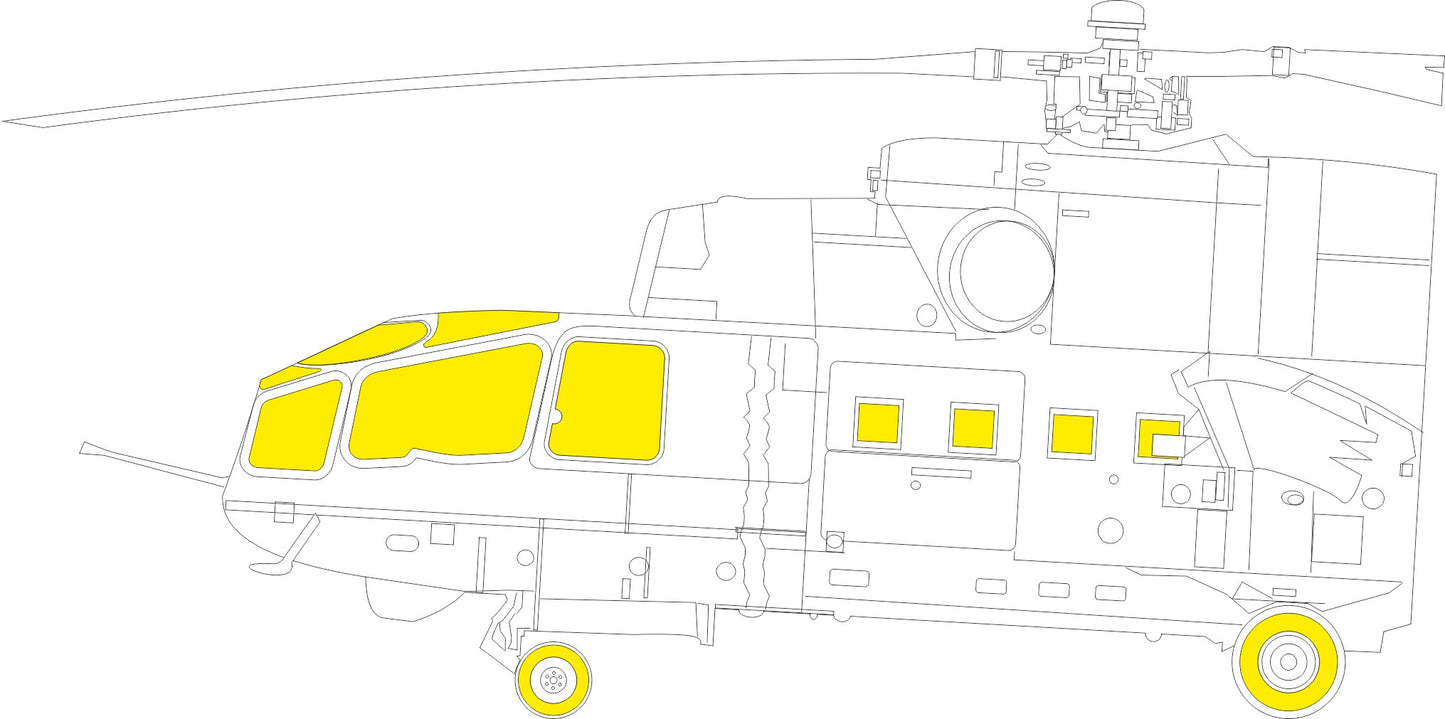Eduard EDEX1115 1:48 MiL Mi-24A TFace canopy frame paint mask