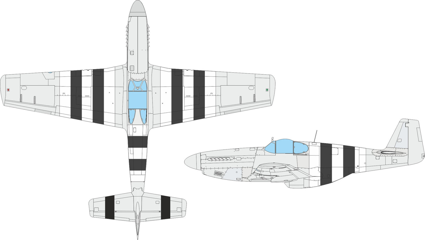 Eduard EDEX1119 North-American P-51B/P-51C Mustang D-day stripes 1:48