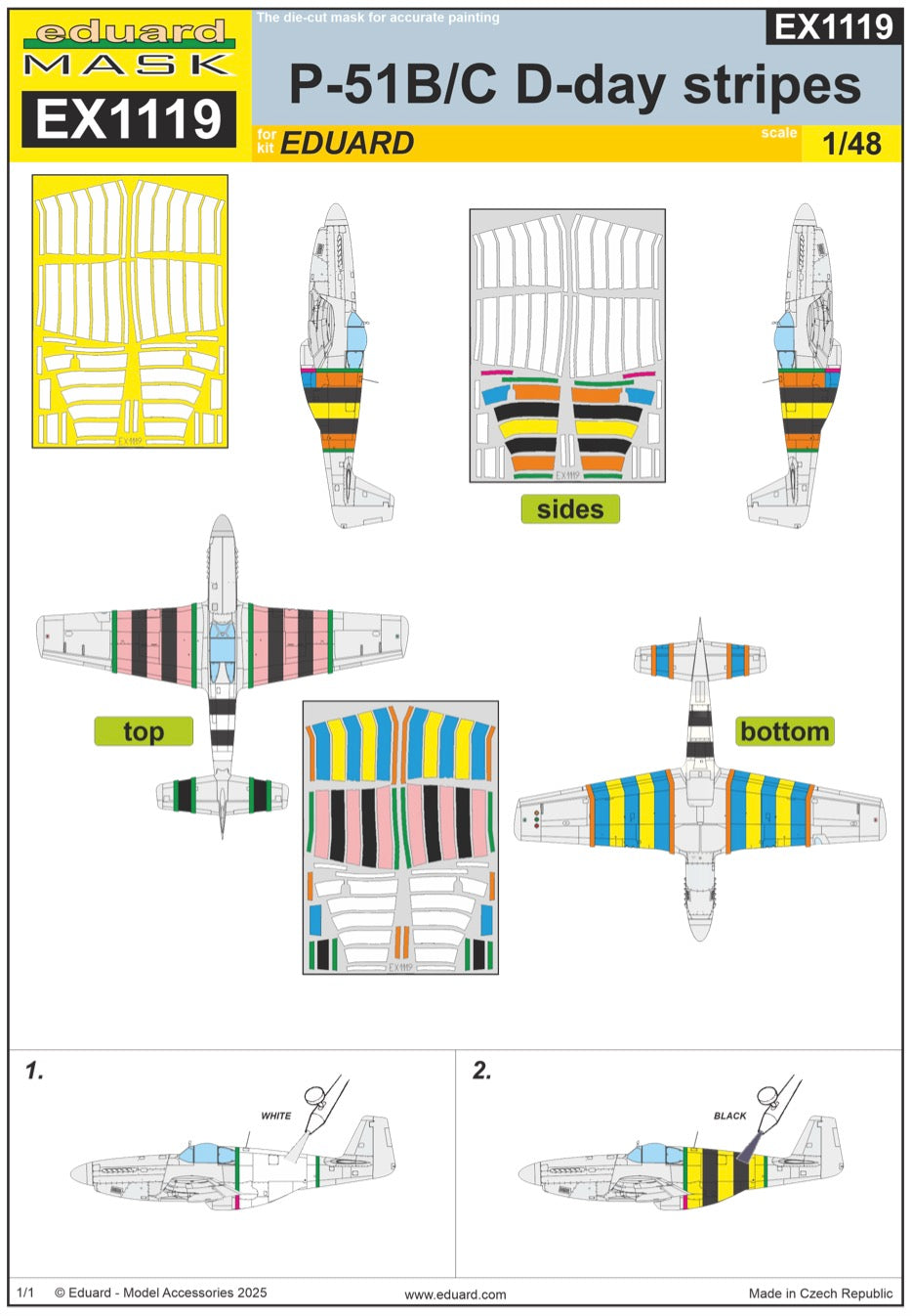 Eduard EDEX1119 North-American P-51B/P-51C Mustang D-day stripes 1:48